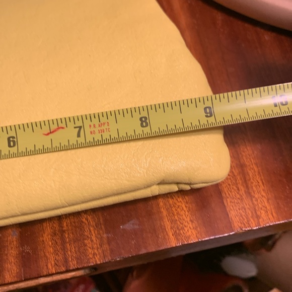 50’s 60’s VIBRANT LEMON LEATHERETTE YELLOW PURSE BAG CLUTCH,CHAIN HANDLE - Picture 9 of 16